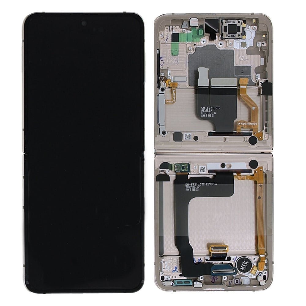 Samsung Galaxy Z Flip 4 (F721B) Inner Display Complete + Frame (GH82-29440C / GH82-29441C) - Pink Gold