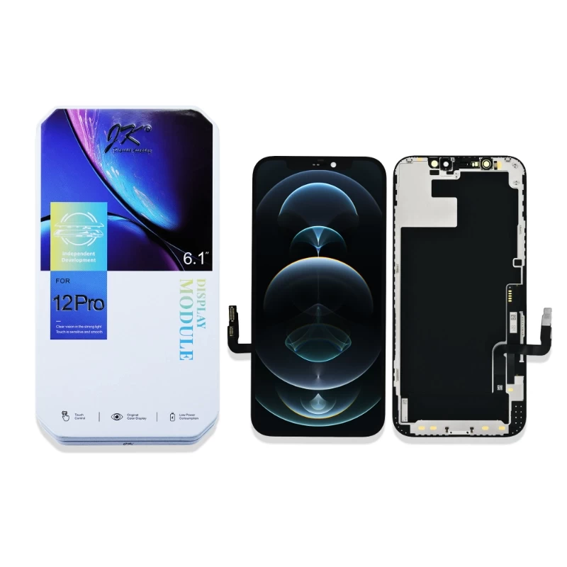 iPhone 12/12 Pro Display + Digitizer Complete Black - JK InCell
