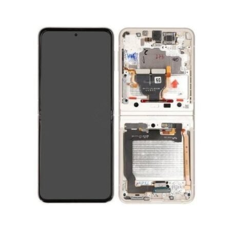 Samsung Galaxy Z Flip 4 (F721B) Inner Display Complete + Frame (GH82-29441F / GH82-30239F) - White / Silver
