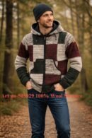 100% Wool  Sweater Lady’s full zipper and Hood Art no-505029