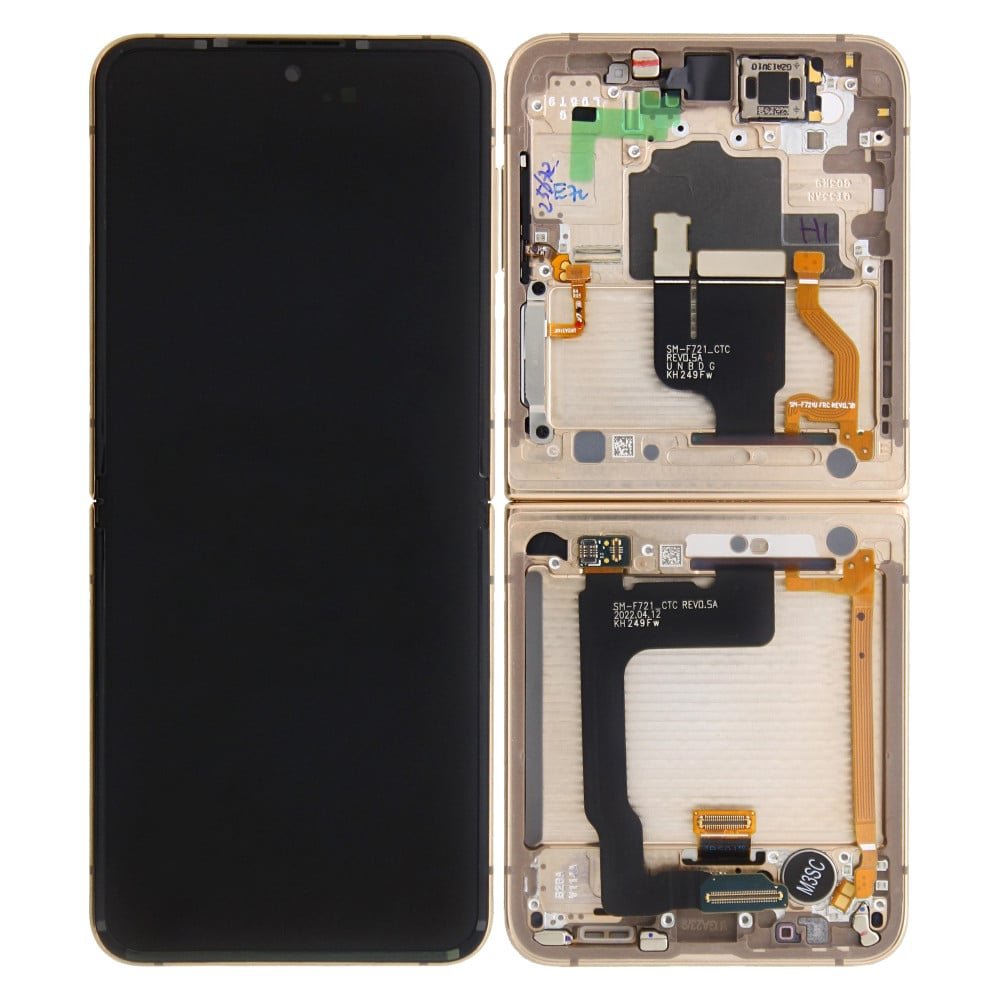 Samsung Galaxy Z Flip 4 (F721B) Inner Display Complete + Frame (GH82-30238G / GH82-29441G) - Yellow